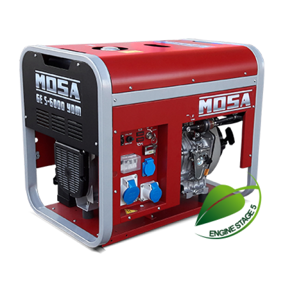 Mosa - GE S-7000 HBM AVR 230/110V Open Range Silenced - Petrol & Diesel Single Ranged Generator Set