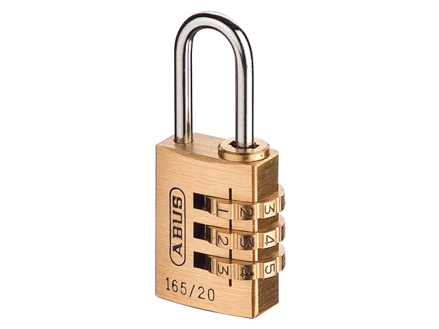 ABU16520C - 165/20 20mm Solid Brass Body Combination Padlock (3-Digit) Carded