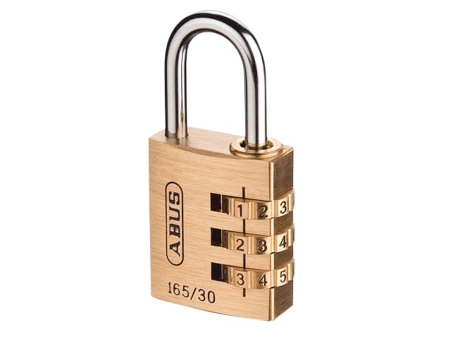 ABU16530C - 165/30 30mm Solid Brass Body Combination Padlock (3-Digit) Carded