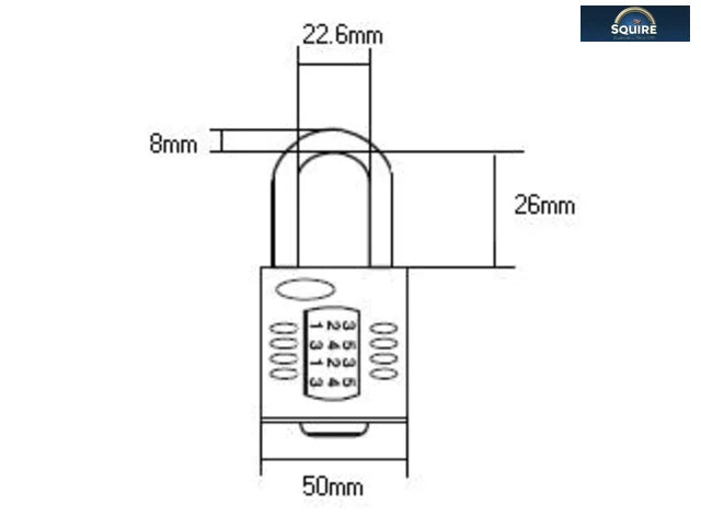 Squire CP50 Combination Padlock 4-Wheel 50mm